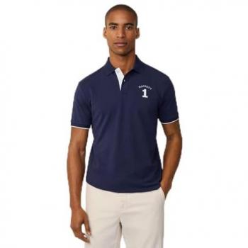 Männer-Polo Shirt HACKETT – Baumwoll-Piqué, tiefblau