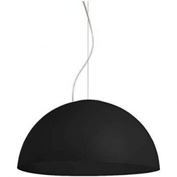 Lampada a Sospensione Cupola Mezza Sfera da Soffitto Moderna Attacco E27 Paralume in Metallo Verniciato Bianco (Bianco, 80cm)