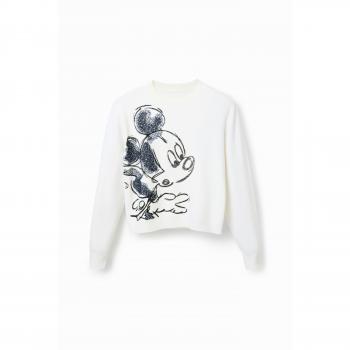 Bianca Maglia Mickey XS Ricamata Desigual