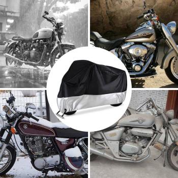 Housse de protection pour moto, imperméable, 190T, noir et argent, intérieur et extérieur, M à XXXL