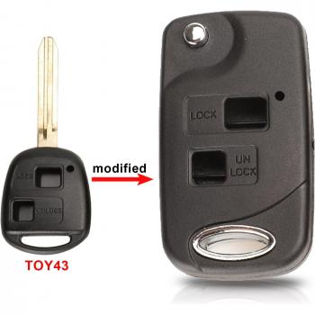 JingYu Qin Flip 2 Control Remoto Shell para Toyota Camry Tarago
