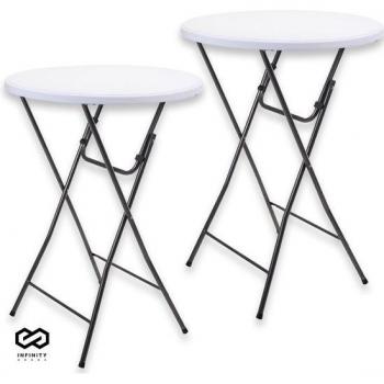 Infinity Solid 2 – Table de banquet robuste et pliable, 80 × 110 cm, blanc/gris
