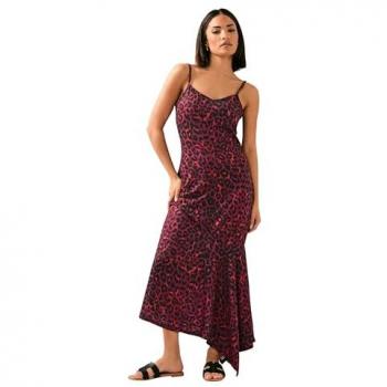 Robe Maxi Petite Imprimé Léopard Rouge