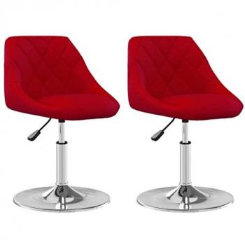 VidaXL 2‑Pack Rotating Table Chairs, Wine Red, Acacia Wood