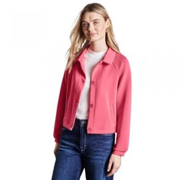 Regular‑Fit Sweatjacke STREET ONE – Damen 44 – Silk‑Look, rot