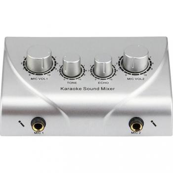 Mezclador de sonido dual micro, amplificador karaoke, diseño portátil con enchufe europeo