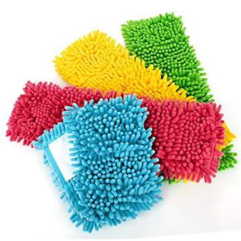 Com-four® 4X Bodenwischer Ersatzbezüge in blau/pink/gelb/grün
