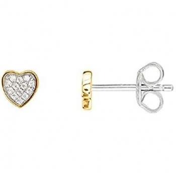 Damen Ohrstecker Love Story von XENOX in goldfarbenem Silber