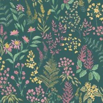Holden Decor Floral Sprig Teal & Pink Non-Pasted Wallpaper