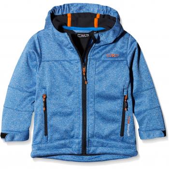 Softshell Jungen Jacke CMP mit Kapuze – Zaffiro Mel/Antracite, 152, 3A00094M