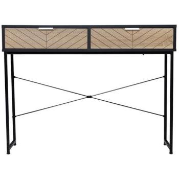 Mueble de Entrada Homcom: Mesa Consola 100x30x75 cm, 2 Cajones, Marco Metálico