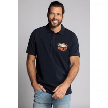 JP1880 Plus Size Piqué Polo for Men, Blue, 7XL, Cotton