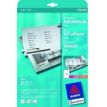 Avery Zweckform Laser/Kopier-Folie A4 selbstklebend transparent 0,14 m