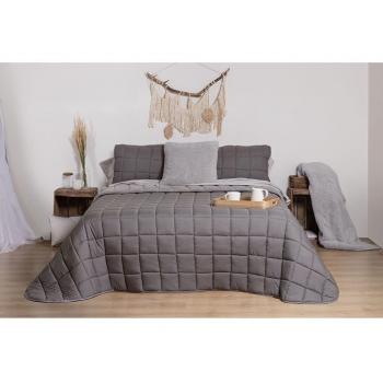 Edredón Don Algodón Ondina Gris, 90 cm, con forro Sherpa