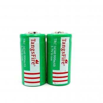 Batterie Li‑Ion RCR123 2 unità 16340 – 900 mAh, 400 mAh effettivi