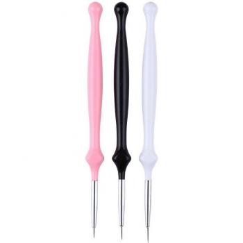 3Pcs/Set Colorful Nail Art Brush Set