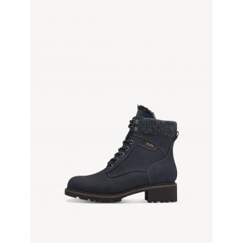 Tamaris Damen Winterboots 37 Navy Nubuk Textil Blockabsatz Schnürboot Duo-Tex Ausstattungsmodell