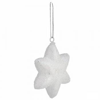 Addobbi di Natale Stelle Bianche 6,5 x 6,5 x 2 cm (24 Pezzi)