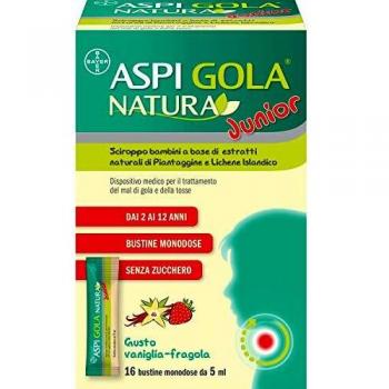 Aspi gola natura junior 16 bustine gusto vaniglia-fragola