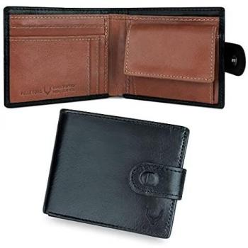 Black & Light Brown Toro Card Holder with Zip Section