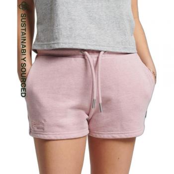 Superdry Vintage Logo Embroidered Jersey Shorts Soft Pink Marl Women's S