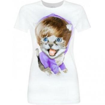 Goodie Two Sleeves Damen Baby Meow T-Shirt S schwarz