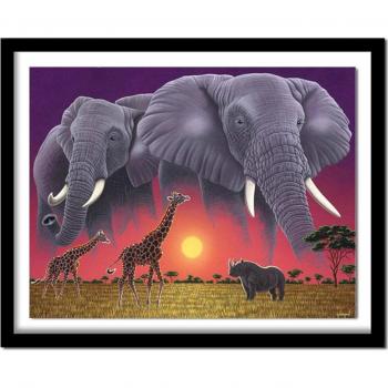 Coffret Broderie Diamant 3D 20×30 cm – Girafe et Éléphant