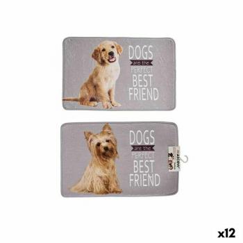 Grey Dog Mat 45 x 0.5 x 69 cm 100% Polyester (12 Units)