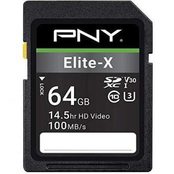PNY Elite-x SDXC Card 64GB Class 10 UHS-I U3 100MB/s