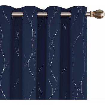 Cortinas Aislantes Deconovo 117 x 229 cm 1 Par Azul Oscuro