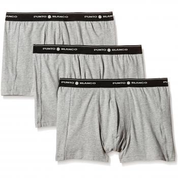 Pack de 3 Bóxers de Algodón Punto Blanco, Gris 654, X-Large