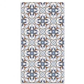 Tapis de Salon Bleu Tuiles Orientales