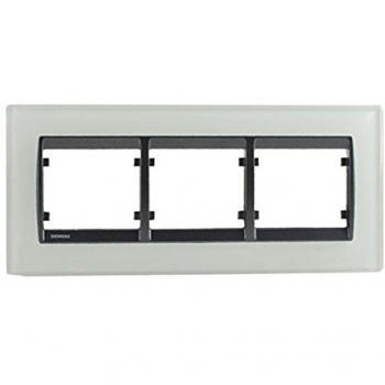 Siemens Plaque Triple en Verre Blanc Delta Iris