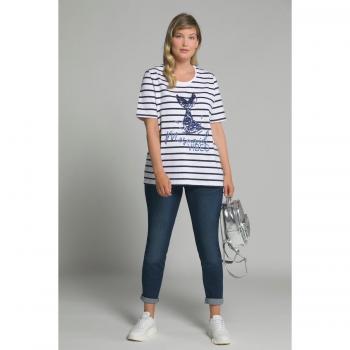 Plus Size Sequin Round Neck Stretch Tee, Mermaid Vibes, Women's White, Size 20/22, Cotton