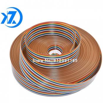 Câble DuPont plat arc-en-ciel 1 mètre, 10P à 50P, connecteur 1.27mm