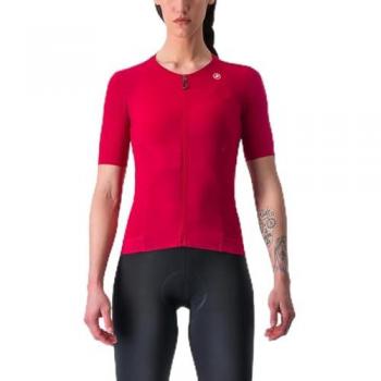 Maillot Castelli Premio Mujer S Rojo Oscuro Mate Manga Corta