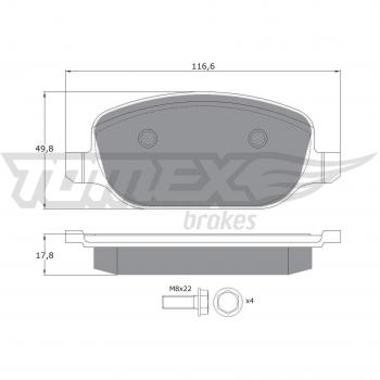 Pastilhas de Travão Tomex 17‑70 Brake System