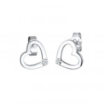 DIAMORE Ohrringe Herz Liebe mit 0.04 ct Diamant