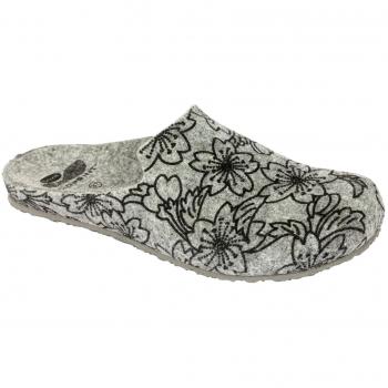 DR SCHOLL BIOPRINT LAYE FELTRO STAMPATO GRIGIO CON FIORI CIABATTA DONNA (41)