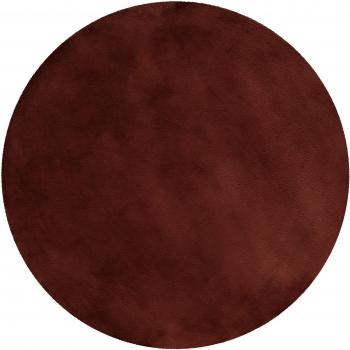 Tapis circulaire faux lapin doux bordeaux, 150 cm de diamètre