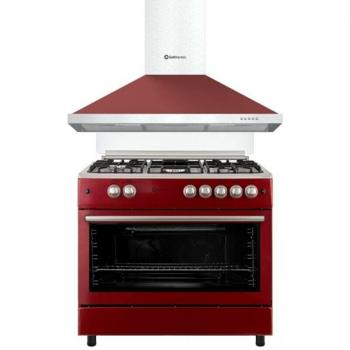 Pack Solthermic Cocina Gas F9L50G2RED – Horno 90x60 + Campana 8924 90cm Rojo Burdeos