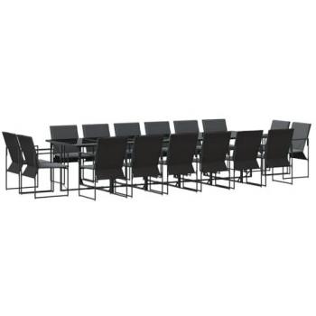 Set da Pranzo per Giardino 17 pezzi Nero Acciaio – Vidaxl