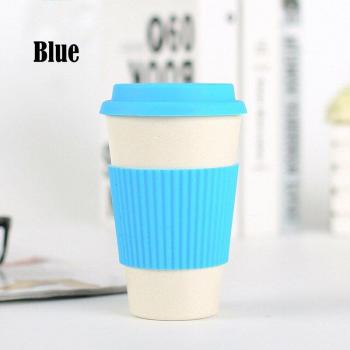 Taza de Viaje Grande de Fibra de Bambú 400 ml con Tapa de Silicona