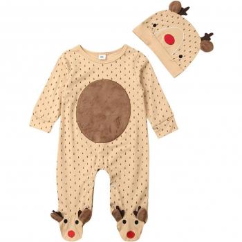 Barboteuse à manches longues Noël wapiti pour bébé 0-18 mois
