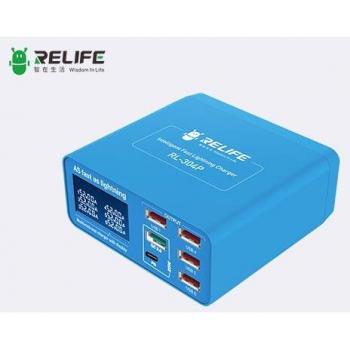 RELIFE 6‑Port Universal Lightning Charger with Digital Display – 304P/SS‑304D/SS‑304Q