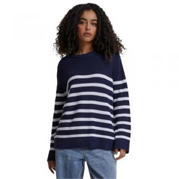 Pull Rayé Femme Urban Classics Rib Navy / White XS