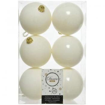 Decoris – Box 6 Sfere Bianco Lana 80 mm 022108