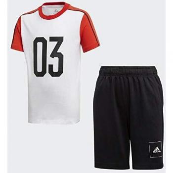 Adidas Ensemble de Sport pour Enfant, Fille, FL2810, Blanc/Rouge/Noir