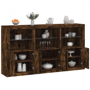 Roble Ahumado Prolenta Premium con Iluminación LED – Aparador 181×37×100 cm