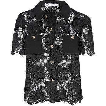 Black Guipure Lace Top – Self Portrait UK 8